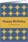 Happy Birthday Uncle Diamonds Geometric Shapes Gold Retro Pattern card