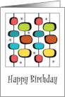 Happy Birthday General Mid Century Modern Retro Vintage Ovals Stars card
