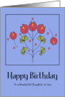 Happy Birthday Daughter in Law Red Flowers Floral Botanical Folk Art card