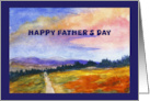 Happy Father’s Day General Landscape Man Dog Mountains Watercolor Art card
