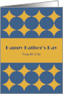 Happy Father’s Day From Group Diamonds Geometric Shapes Gold Retro card