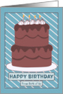 Happy Birthday From Couple Double Chocolate Layer Cake Stripes Candles card