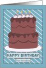 Happy Birthday Grandson Double Chocolate Layer Cake Candles Stripes card