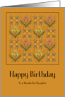Happy Birthday Daughter Art Nouveau Floral Botanical Flowers Pattern card