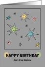 Happy Birthday Great Nephew Mid Century Modern Space Age Retro Stars card