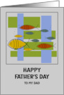 Happy Father’s Day Dad Mid Century Modern Retro Fish Swimming card