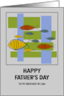 Happy Father’s Day Brother in Law Mid Century Modern Retro Fish Marine card