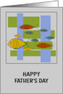 Happy Father’s Day General Mid Century Modern Retro Fish Marine Ocean card