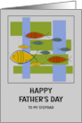Happy Father’s Day Stepdad Mid Century Modern Retro Fish Marine Ocean card