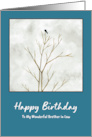 Happy Birthday Brother in Law Lone Black Bird Tree Limbs Clouds Art card