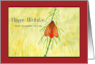 Happy Birthday Daughter in Law Red Moth Nature Insects Watercolor card