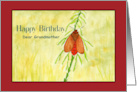 Happy Birthday Grandmother Red Moth Nature Insects Watercolor Art card