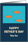 Happy Father’s Day Son School of Fish Hook Fishing Mid Century card