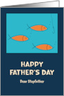 Happy Father’s Day Stepfather School of Fish Hook Fishing Mid Century card