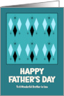 Happy Father’s Day Brother in Law Mid Century Modern Diamonds Stars card