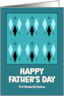 Happy Father’s Day Godson Mid Century Modern Diamonds Stars Pattern card