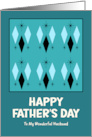 Happy Father’s Day Husband Mid Century Modern Diamonds Stars MCM card