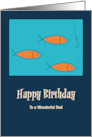 Happy Birthday Dad School of Fish Hook Fishing Retro Mid Century MCM card