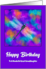 Happy Birthday Great Granddaughter Dragonfly Abstract Flowers Insects card
