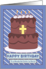 Happy Birthday Sister in Christ Church Christian Chocolate Cake Cross card