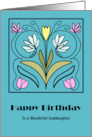 Happy Birthday Goddaughter Art Nouveau Flowers Floral Botanical card