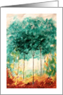 Thinking of You, Trees Abstract Landscape Art Painting, Nature, Park card