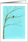 I Miss You, Black Bird in Tree, From Original Art Painting card