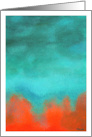 Blank Art Note Cards Abstract Art Painting Fire Down Below Red Teal card