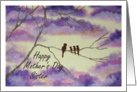 Happy Mother’s Day, Sister, Birds and Colorful Sky Art Painting card