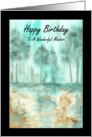 Happy Birthday Mentor, Abstract Landscape Art, Trees Painting card