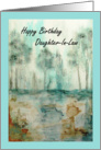 Happy Birthday Daughter In Law, Abstract Art Landscape, Trees Painting card