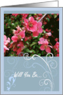 Will You Be My Bridesmaid Floral Botanical Wedding Request Invitation card