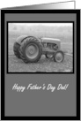Happy Father’s Day Dad Vintage Tractor Farm Scene Black and White card