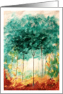 A Stroll In The Park, Abstract Landscape Art, Tall Skinny Trees card