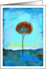 Significant, Abstract Landscape Art Painting, Tall Skinny Red Tree card