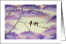 A Mothers Blessings, Birds In Tree, Purple Clouds, Abstract Art card