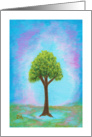 Happy Little Tree, Abstract Landscape Art, Green Tree card