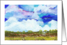 Glorious, Abstract Landscape Art Painting, Farm in the Country card