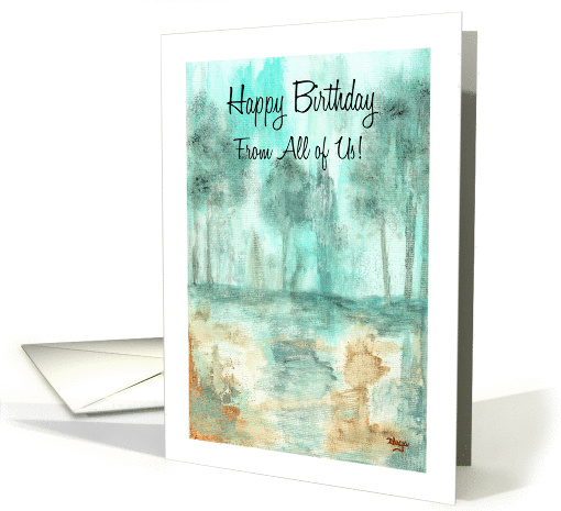Happy Birthday From All, Abstract Landscape Art, Rustic... (1330570)