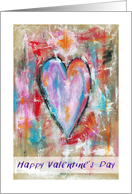 Happy Valentine’s Day, Co-worker, Abstract Art Heart Painting, Grunge card