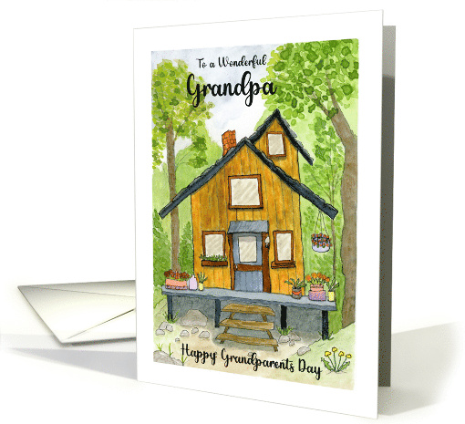 Happy Grandparents Day Grandpa Cabin Woods Trees... (1792440)
