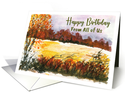 Happy Birthday From All Autumn Fall Trees Meadow... (1792526)
