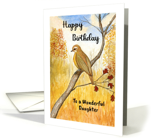 Happy Birthday Daughter Autumn Bird Branch Leaves... (1796826)