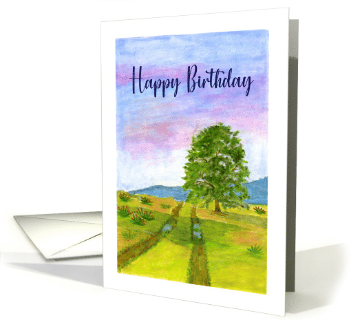 Happy Birthday Scenic Clouds Sky Sunrise Tree Field... (1797302)