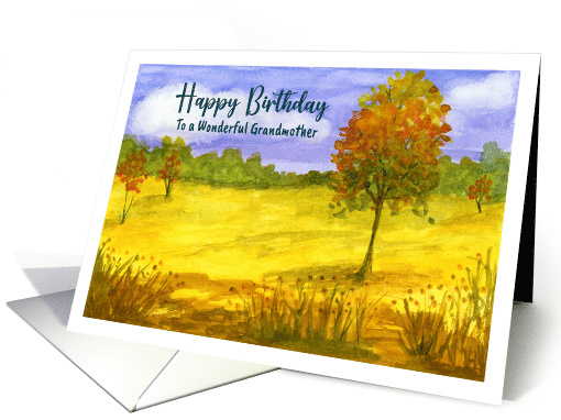 Happy Birthday Grandmother Autumn Fall Trees Clouds... (1798030)