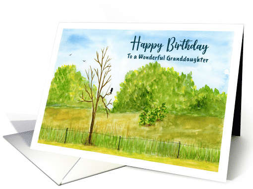 Happy Birthday Granddaughter Bird Branches Trees... (1800726)