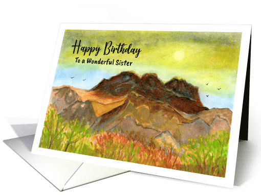 Happy Birthday Sister Mountains Birds Clouds Sky... (1801204)
