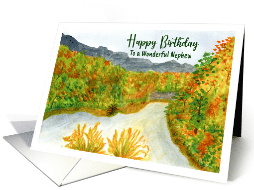 Happy Birthday Nephew Mountain Trees Autumn Fall... (1802134)