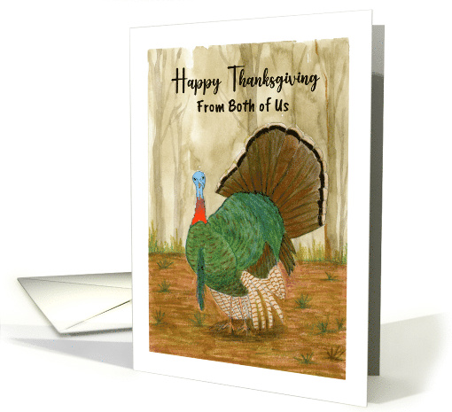 Happy Thanksgiving Couple Turkey Wild Bird Trees Nature... (1805262)