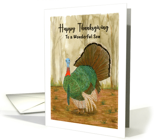 Happy Thanksgiving Son Turkey Wild Bird Trees Nature... (1805538)